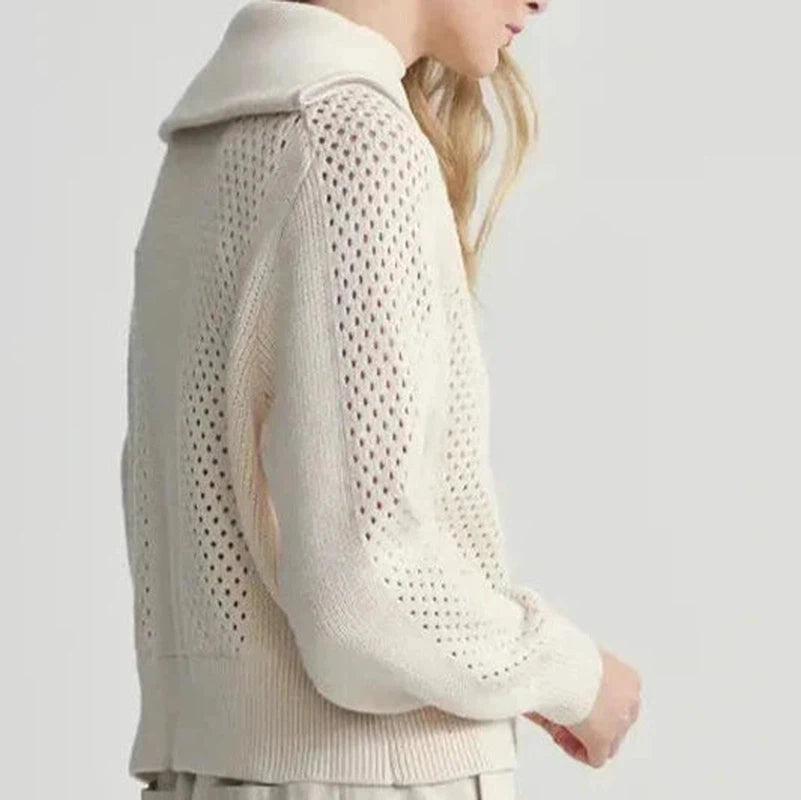 Varley Farina Zip Knit - Cream