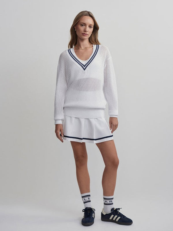 Varley Hadley Sweater - White/Blue Nights