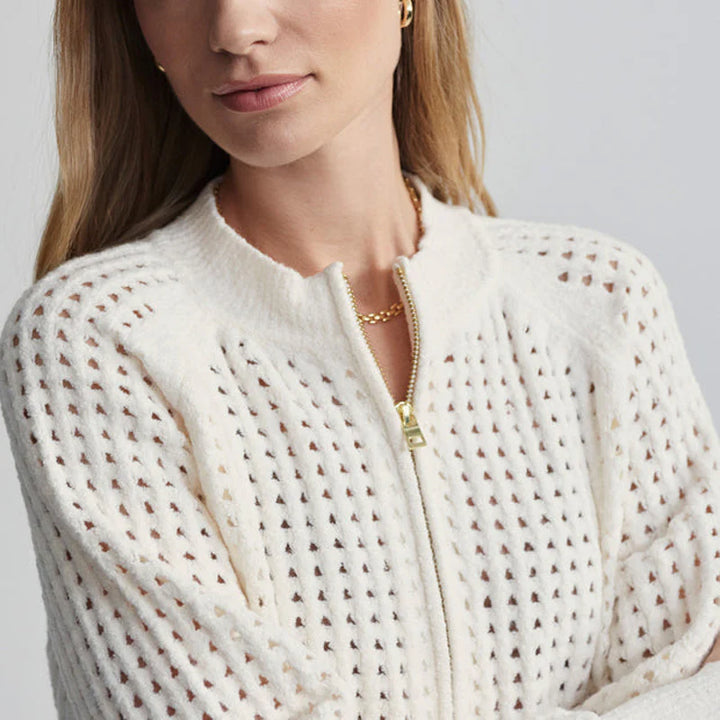 Varley Marta Boucle Knit Jacket - Coconut Milk