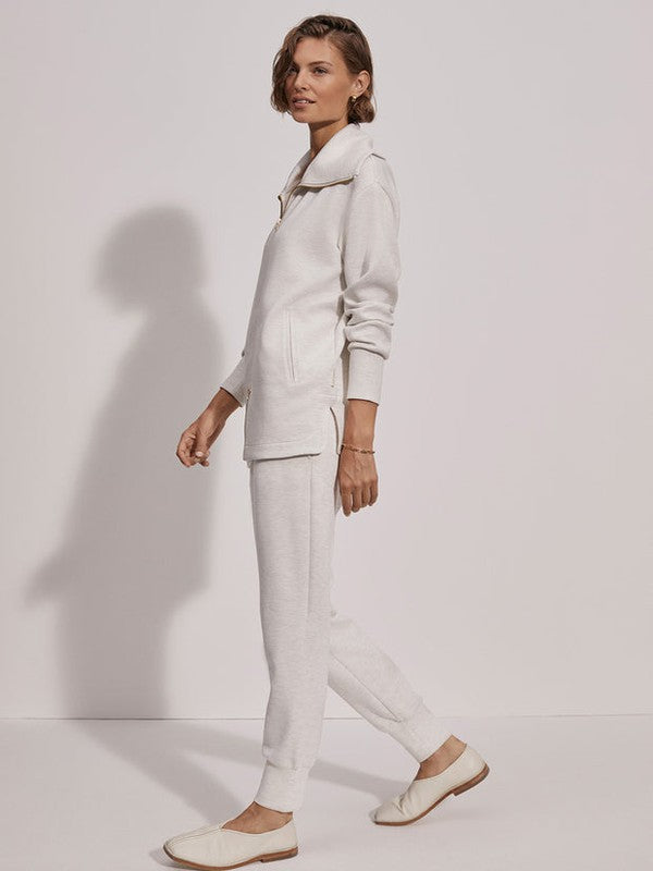 Varley Raleigh Zip Sweat - Ivory Marl