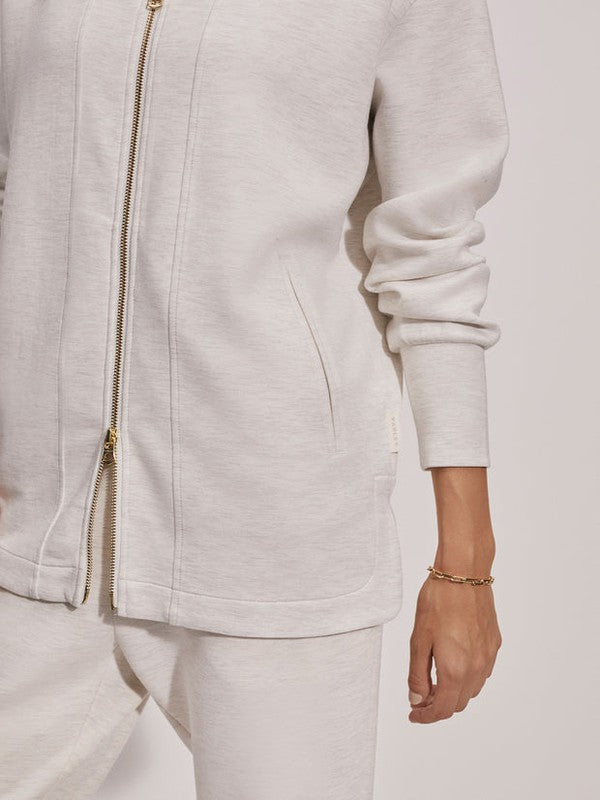 Varley Raleigh Zip Sweat - Ivory Marl