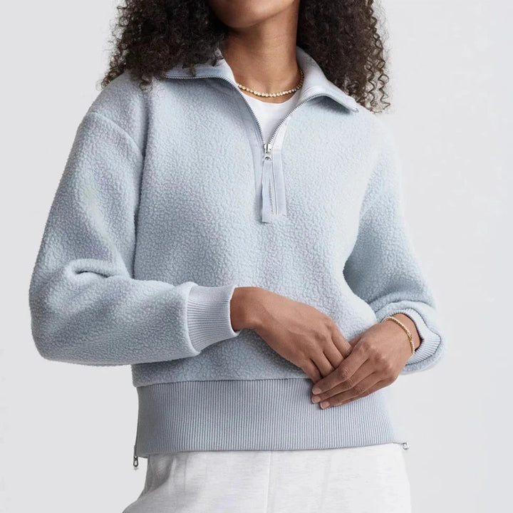 Varley Roselle Fleece Top - Pearl Blue