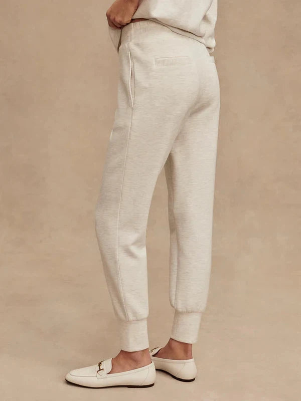 Varley Slim Zip Hem Pant (29.5") - Ivory Marl