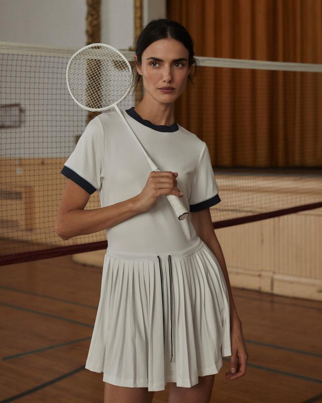 Varley Trent Dress - White/Blue Nights