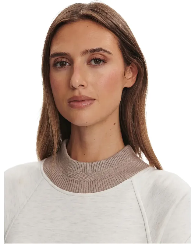 Varley Loxley Raglan Sweat - Ivory/Taupe Marl