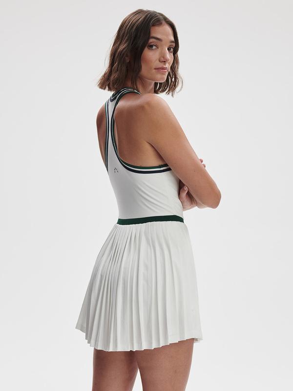 Varley Jane Dress - White/Forest Green