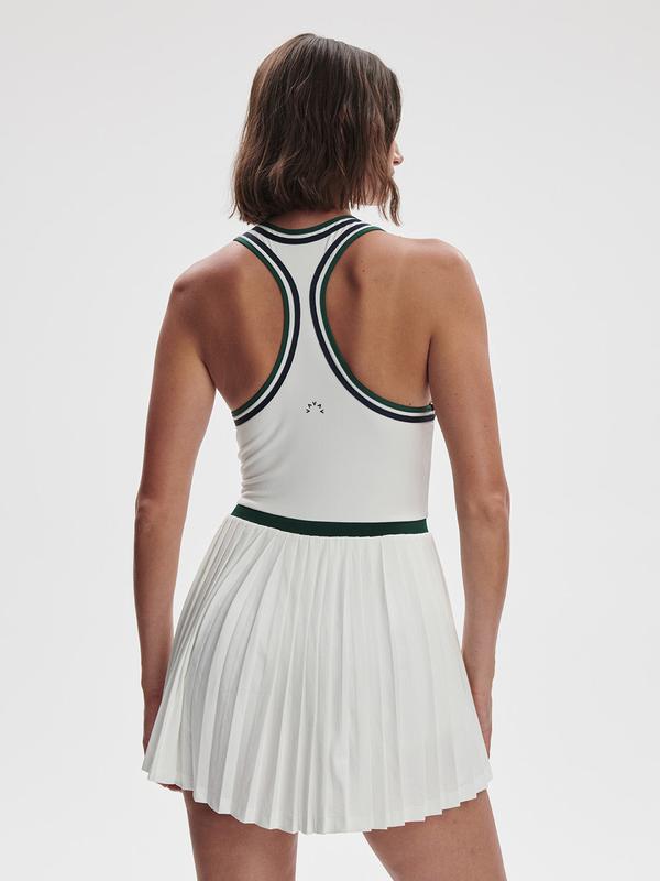 Varley Jane Dress - White/Forest Green
