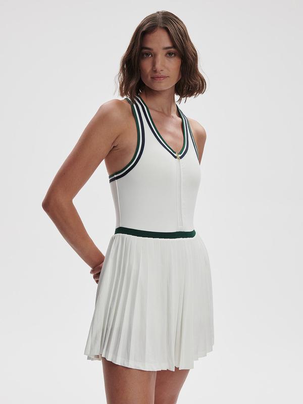 Varley Jane Dress - White/Forest Green
