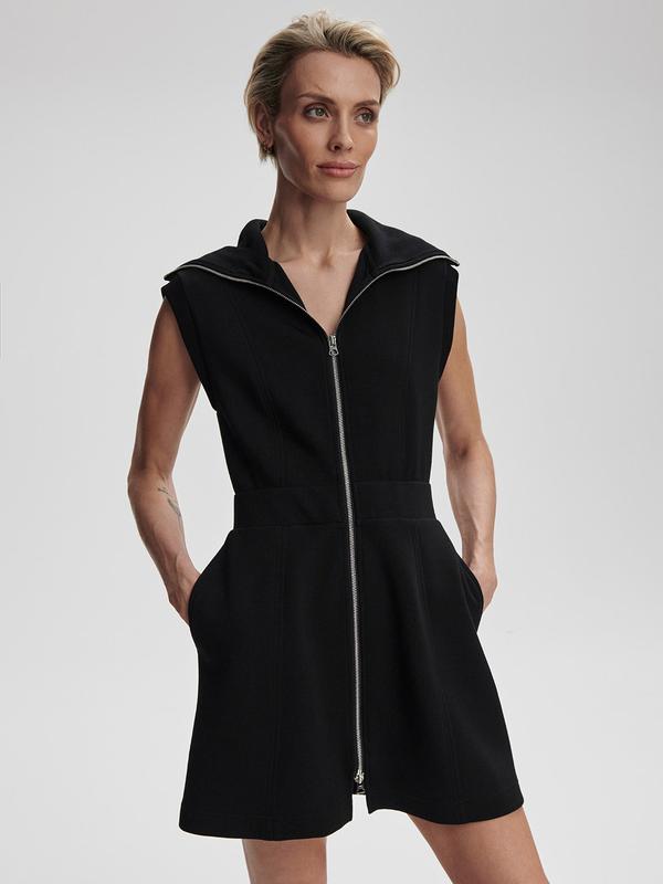 Varley Rebecca Zip Dress - Black