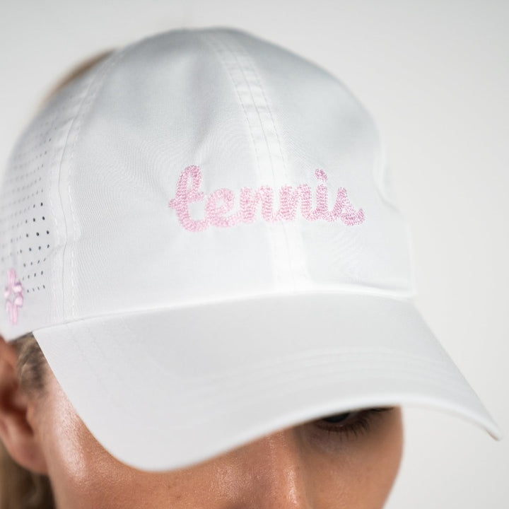 Vimhue Tennis Logo Hat - White/Pink