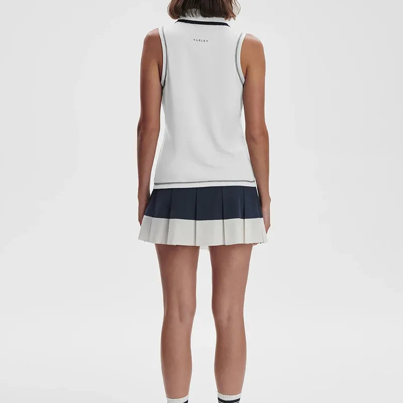 Varley Cammie Performance Tank - White/Blue Nights