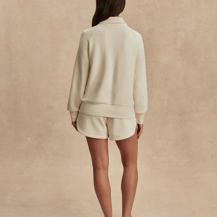 Varley Tyde Zip Sweat - Pristine Ivory