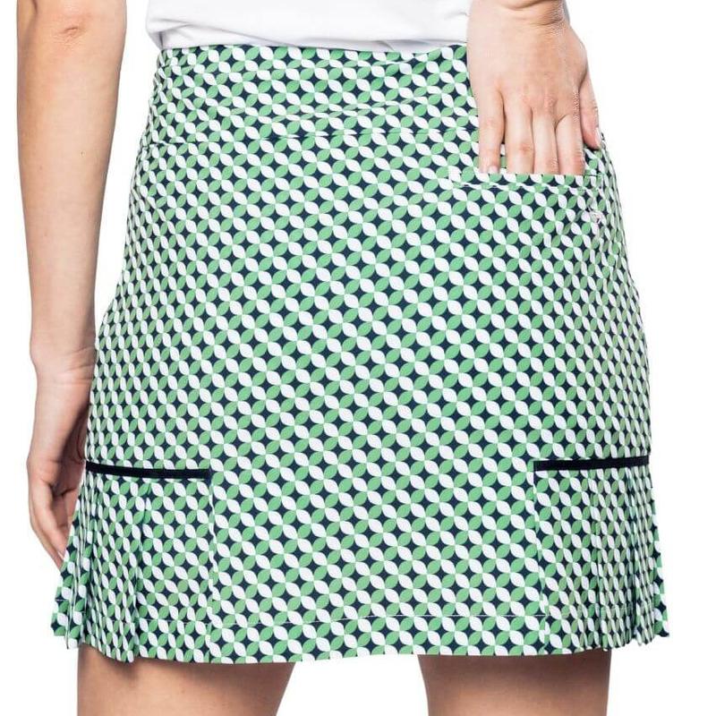 Golftini Goes Augusta Performance Skort - Green/White