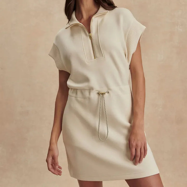 Varley Avaya Zip Dress - Pristine Ivory