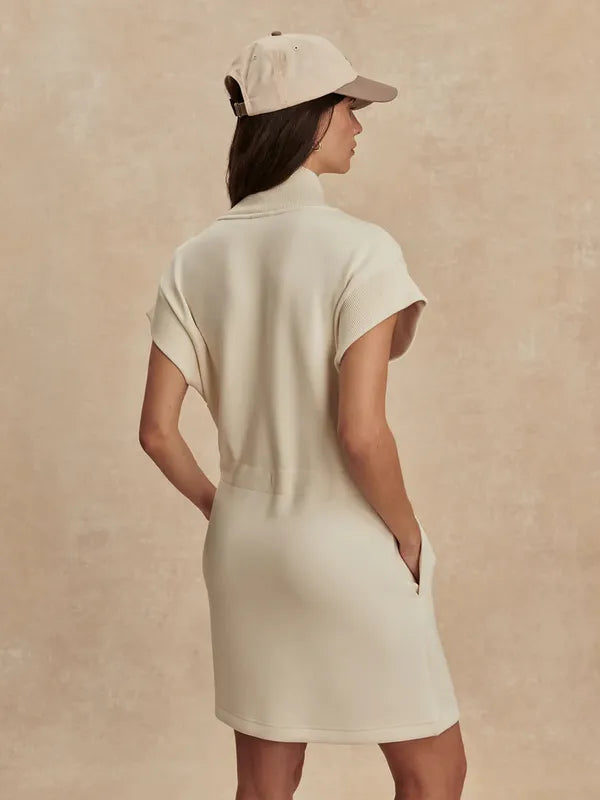 Varley Avaya Zip Dress - Pristine Ivory