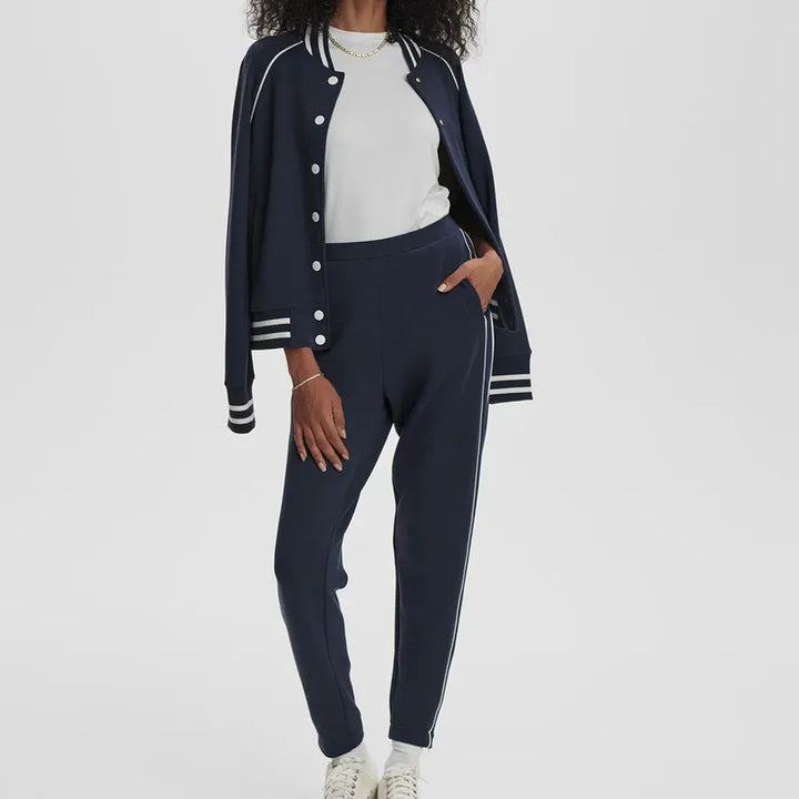 Varley Slim Piped Pants (27.5") - Navy