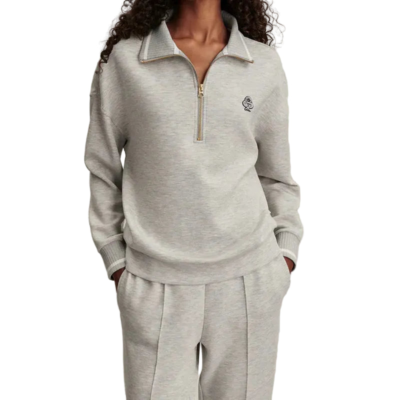 Varley Bertie Zip Sweat - Grey Marl