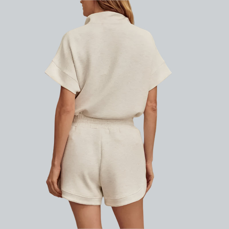 Varley Ollie Hi-Rise Shorts (3.5") - Ivory Marl