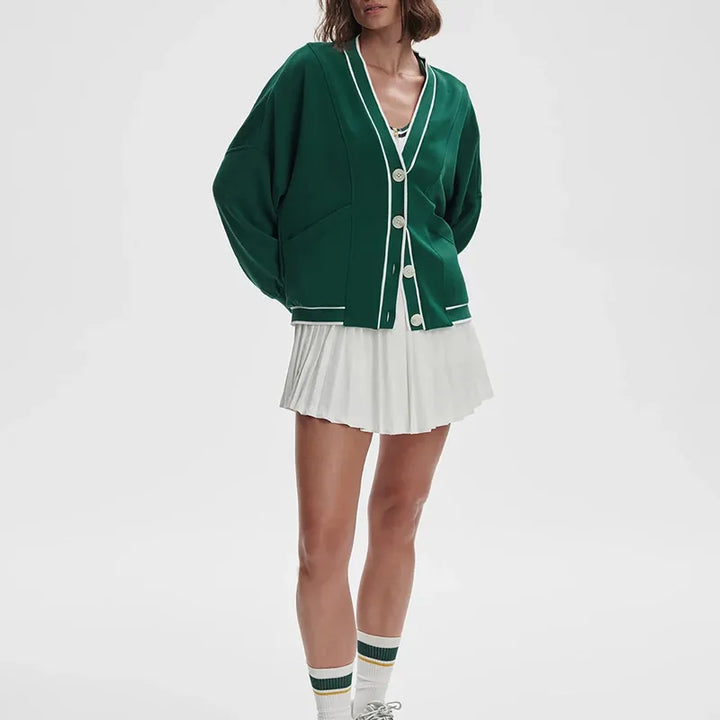 Varley Decker Off Court Cardigan - Forest Green