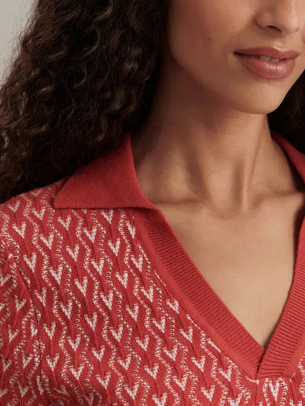 Varley Ezrella Knit Top - Baked Apple Red