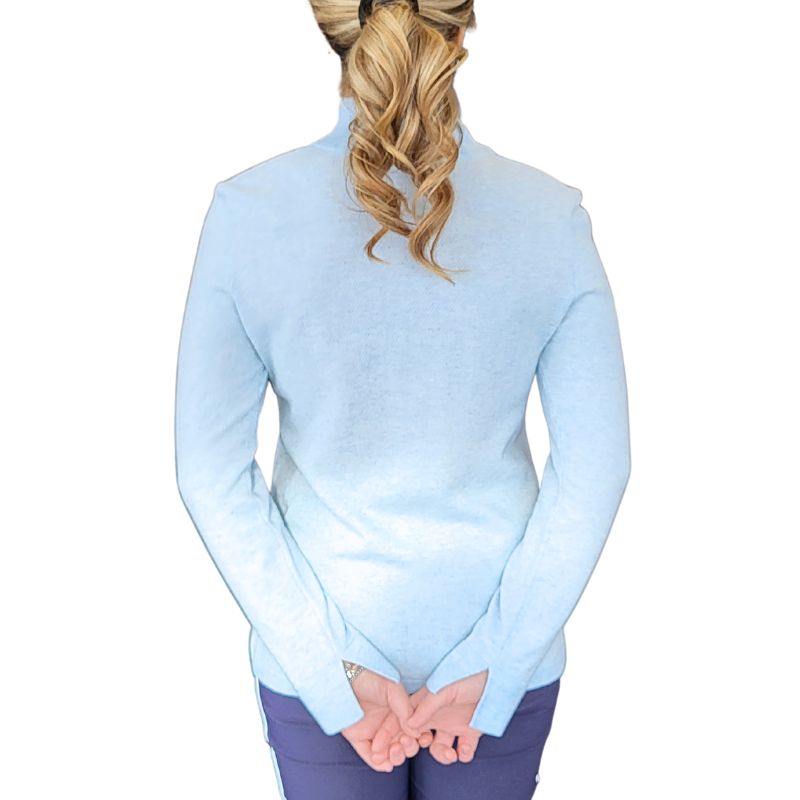 Alashan Cashmere Birdseye Zip Pullover - Blue