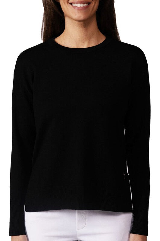 Golftini Relaxed Fit Crewneck Sweater - Black