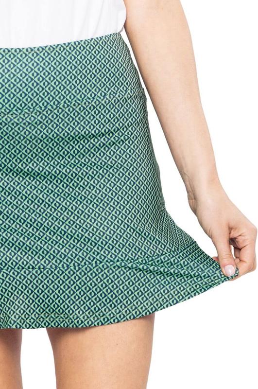 Golftini Pull-On Ruffle Skort - Blend In (Green/Navy)