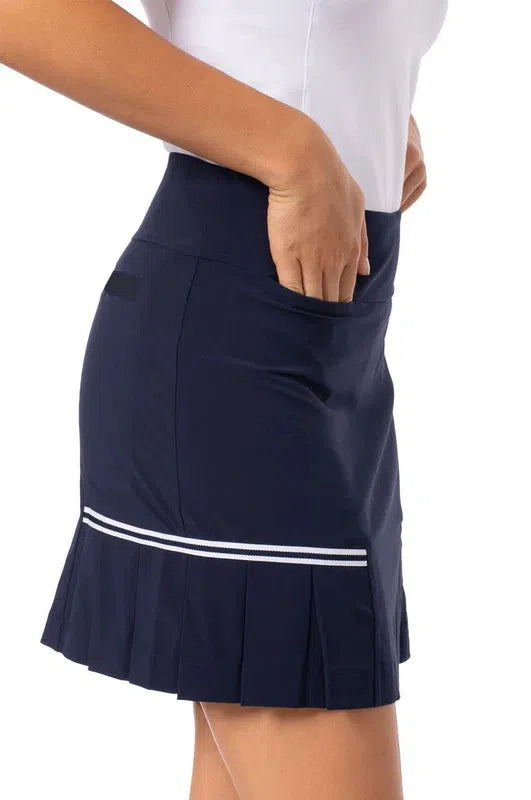 Golftini Blueberry Performance Side Pleat Skort - Navy