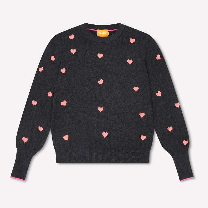 WISPR Hearts Bijou Sweater Black Open Court