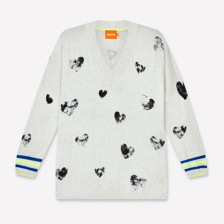 WISPR Hearts & Stripes Sporty Sweater - Chronium/Neon