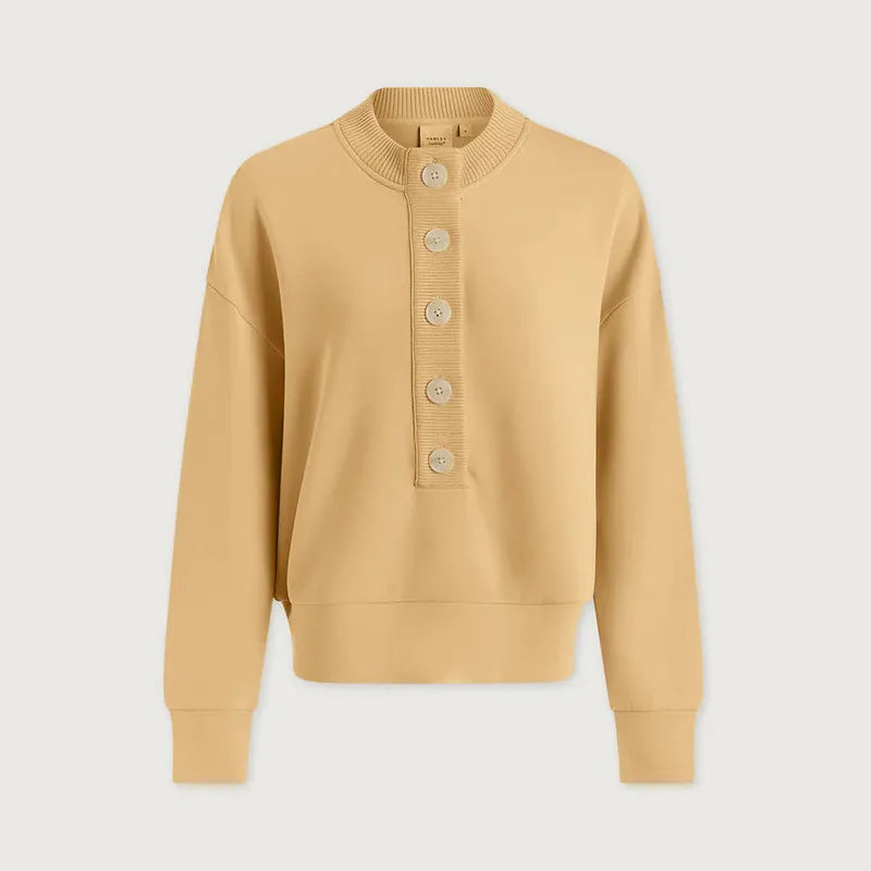Varley Reena Button Sweat - Sahara Sun Yellow