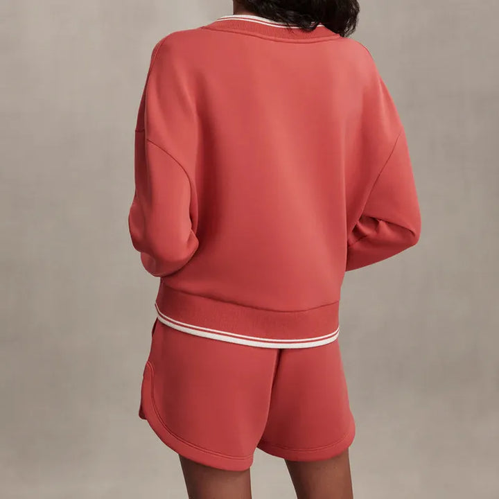 Varley Blithe Cropped Sweat - Baked Apple Red