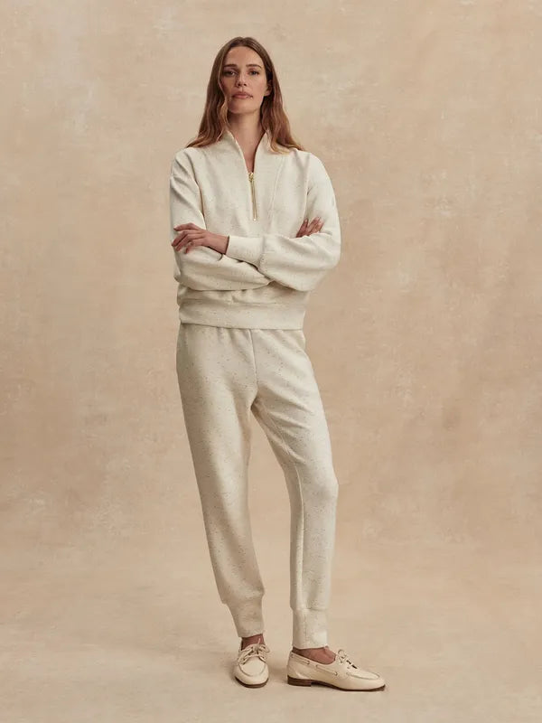 Varley Davidson Sweat - Ivory Marl Fleck