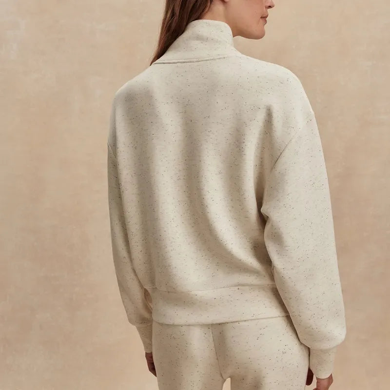 Varley Davidson Sweat - Ivory Marl Fleck