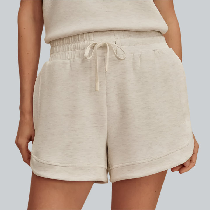 Varley Ollie Hi-Rise Shorts (3.5") - Ivory Marl