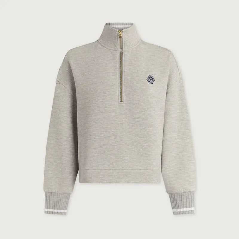 Varley Bertie Zip Sweat - Grey Marl