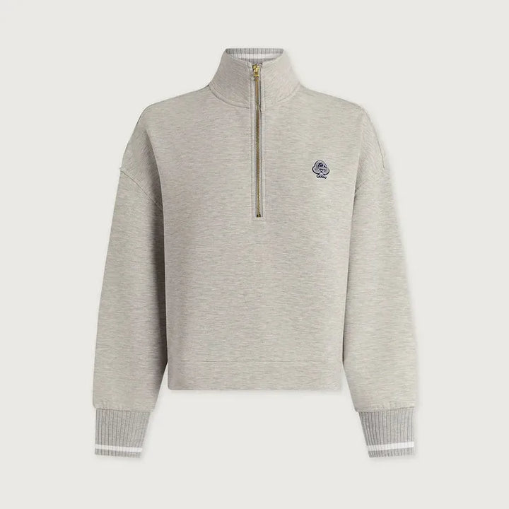 Varley Bertie Zip Sweat - Grey Marl