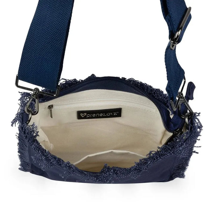 preneLOVE Canvas Fringed Crossbody - Navy