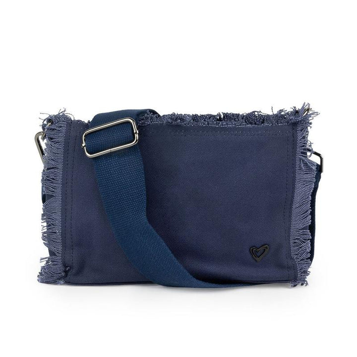 preneLOVE Canvas Fringed Crossbody - Navy