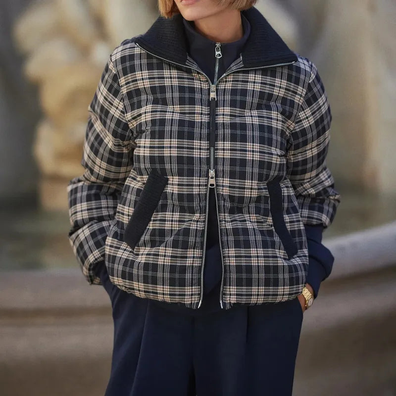 Varley Bryony Puffer Jacket - Black Check