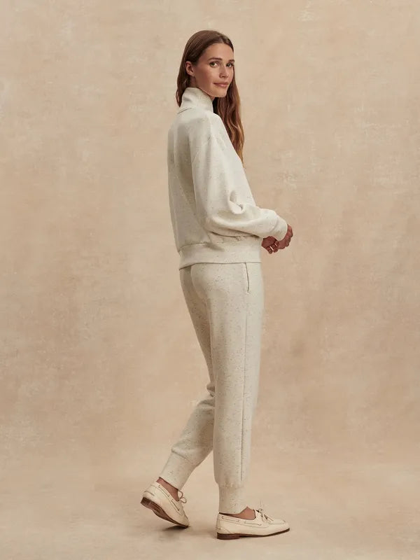 Varley Davidson Sweat - Ivory Marl Fleck