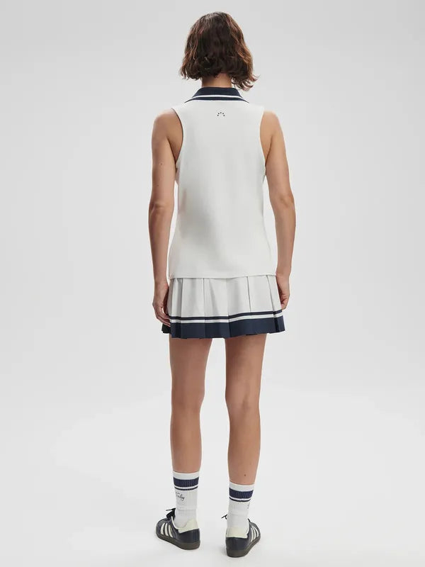 Varley Jerry Performance Polo - White/Blue Nights