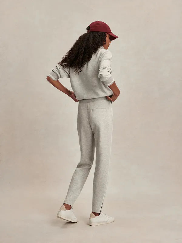 Varley Slim Pintuck Pants (27.5") - Grey Marl