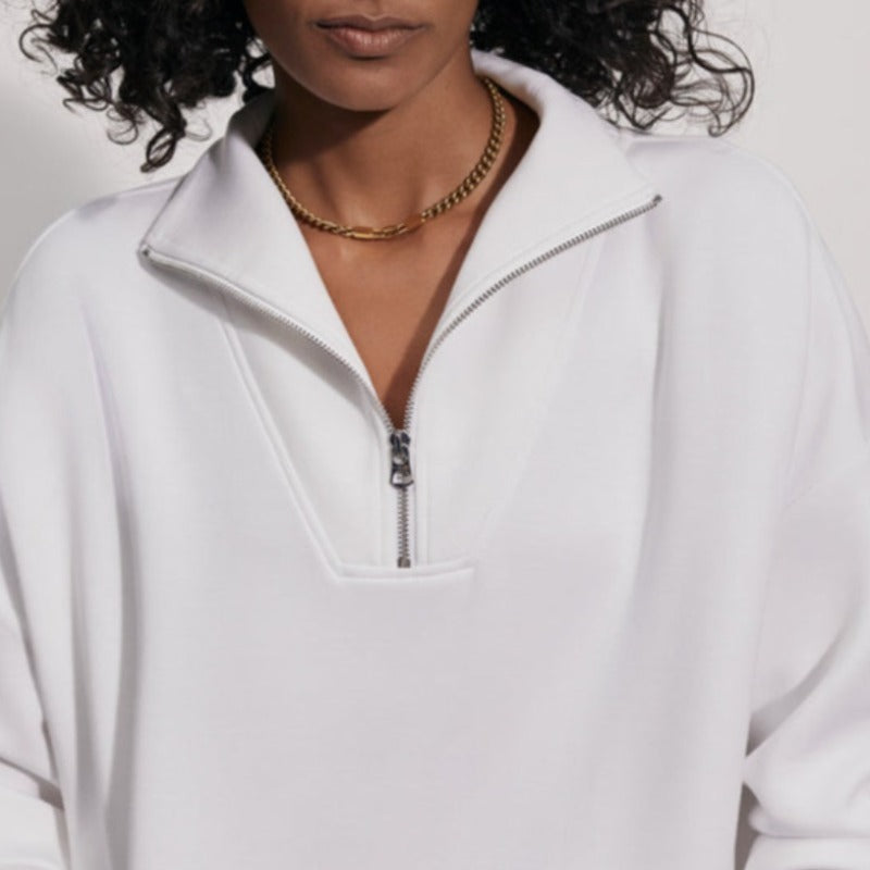 Varley Hawley Zip Sweat - White