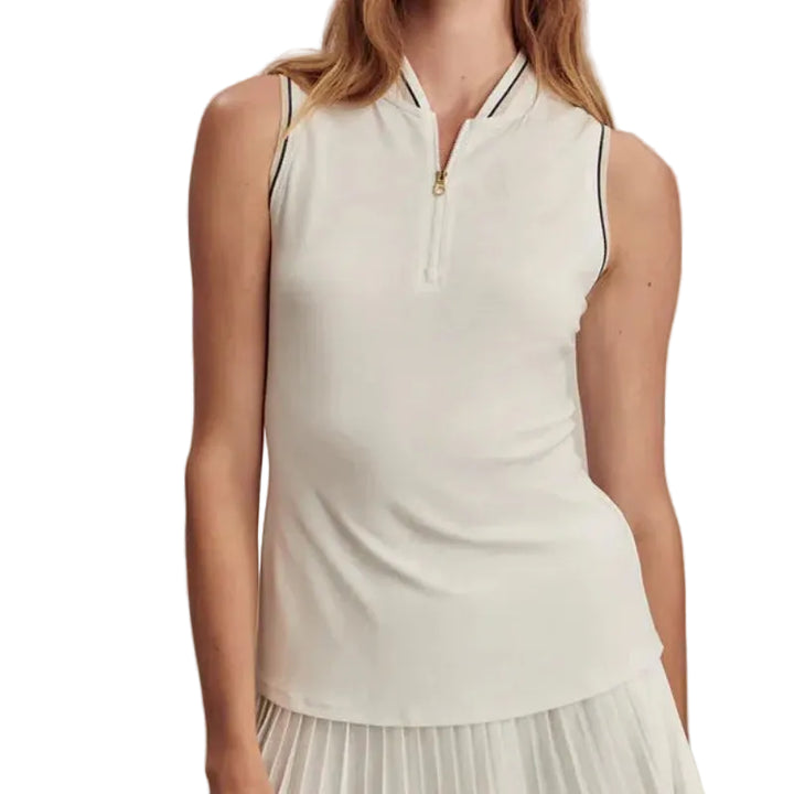 Varley Inga Mock Neck Top - White