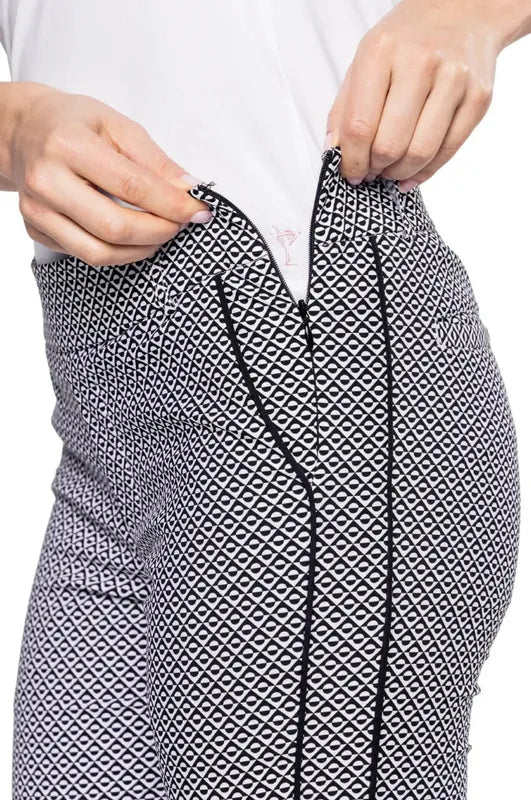 Golftini Ankle Pants - Diamonds in the Rough (Black/White)