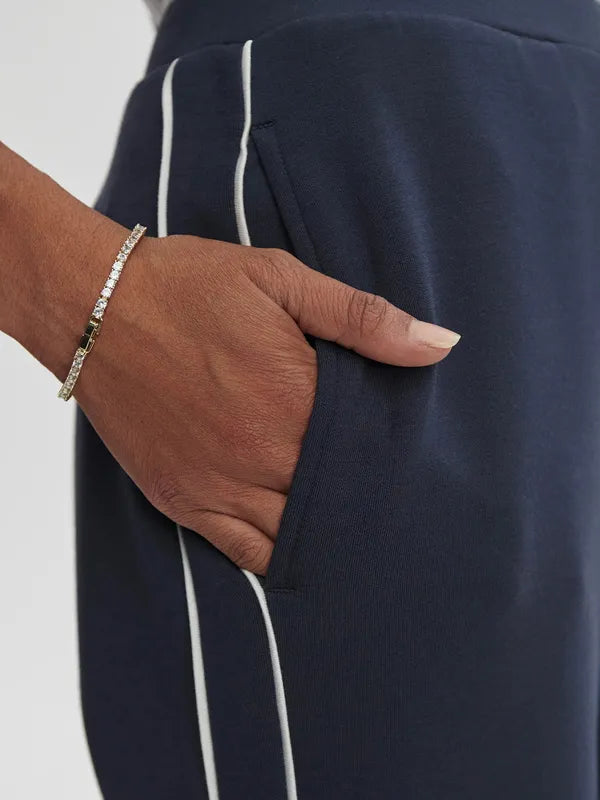 Varley Slim Piped Pants (27.5") - Navy