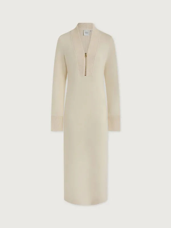 Varley Bree Zip Dress - Pristine Ivory
