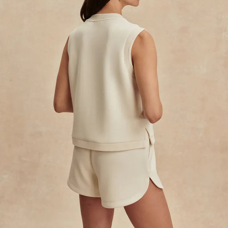 Varley Marla Button Tank - Pristine Ivory
