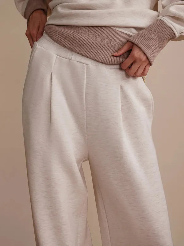 Varley Extra Wide Leg Pants (29.5") - Ivory Marl